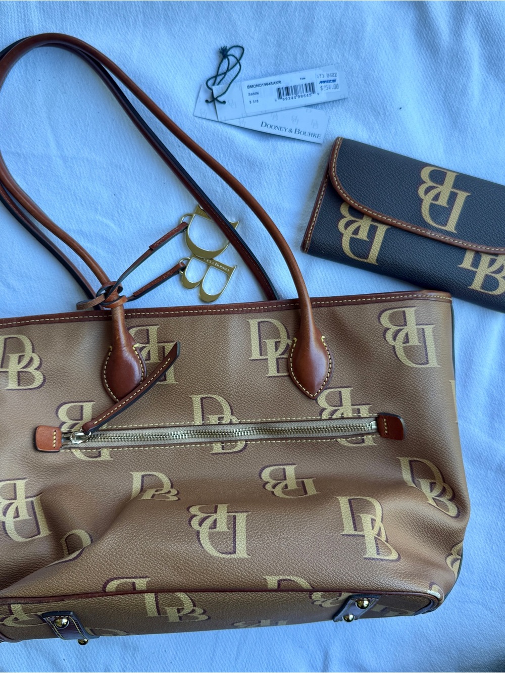 Dooney & Bourke Handbag, Monogram Tote - Saddle with wallet - Picture 4 of 4